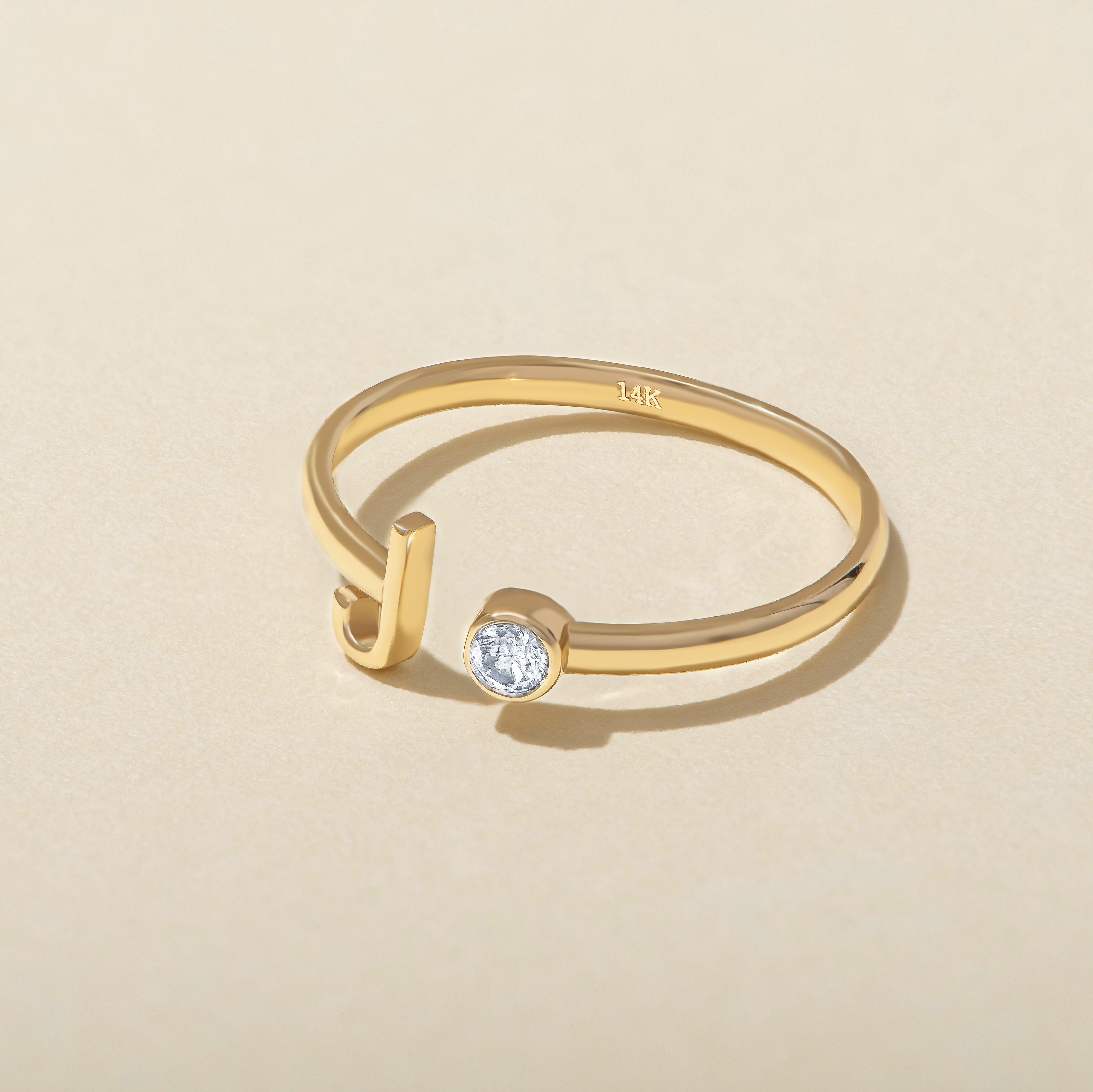 Initial Diamond Letter Ring